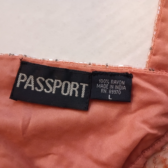 Passport Orange Rust Beaded Backless Camisole With Ties - Picture 2 of 9